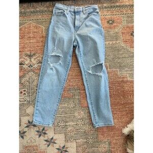 Levi’s Women’s Blue Distressed High Waisted Mom Jeans Size 29